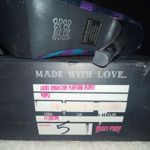 NIB Iron Fist Debracorn Sequin Platform Heels Size 5 - Picture 6 of 9